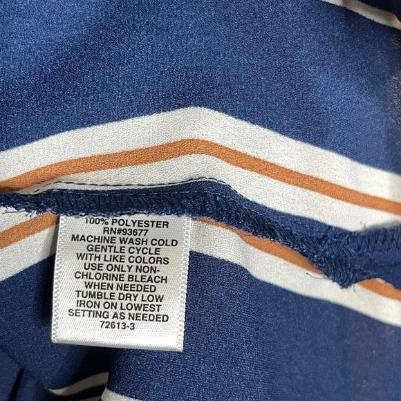 Liz Claiborne Blue & White Striped Blouse Size Large - Picture 3 of 4